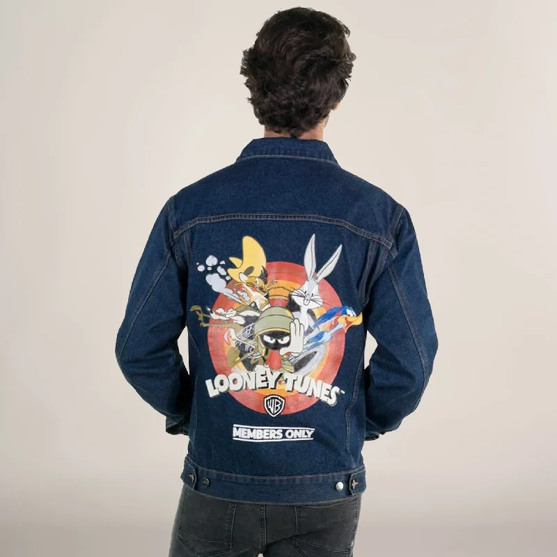 Men's Looney Tunes Denim Trucker Jacket Streetwear Style