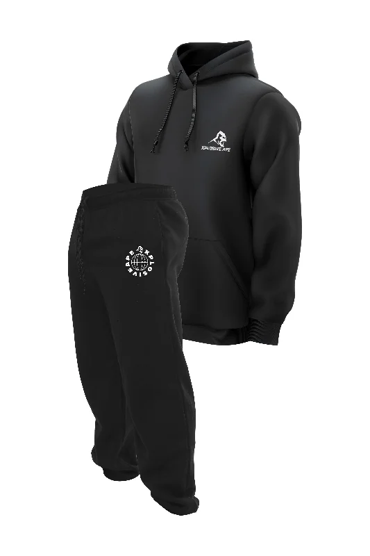 XAPE Global Joggers & Essential Hoodie Combo - Black Stylish Men's Tropical 