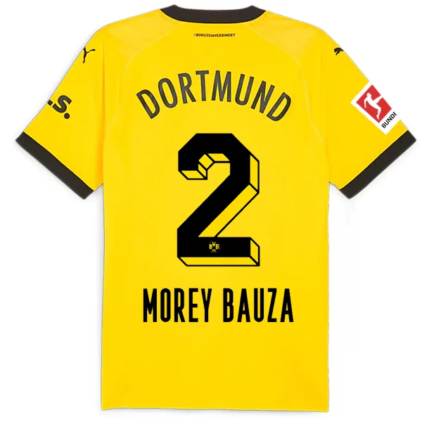 Puma Borussia Dortmund Authentic Morey Bauza Home Jersey w/ Bundesliga Patch 23/24 (Cyber Yellow/Puma Black) Elegant Men's Formal 