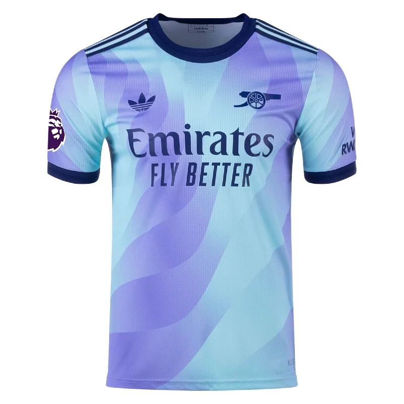 adidas Arsenal Authentic Third Jersey w/ EPL Patch 24/25 (Clear Aqua/Light Flash Purple) Minimalist Men's Casual 