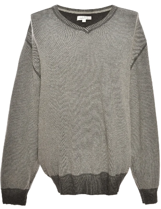 Grey ENRO Jumper - XXL Sleek Men's Metallic