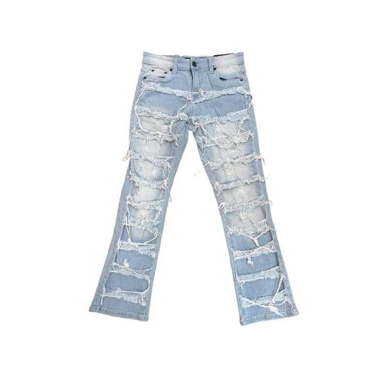 Spark Boy's Ripped Stacked Jean (Light Blue) Tailored