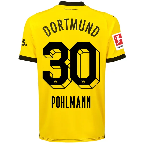 Puma Borussia Dortmund Pohlamann Home Jersey w/ Bundesliga Patch 23/24 (Cyber Yellow/Puma Black) Laid