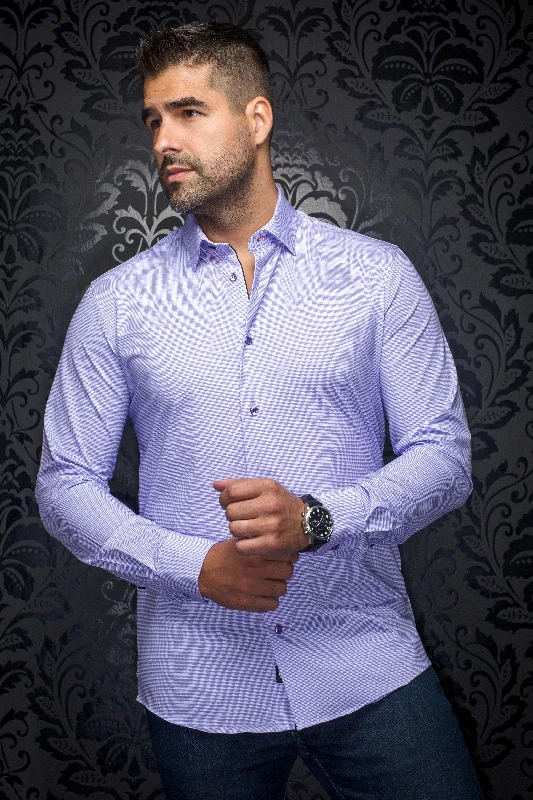 Au Noir Stretch Shirt | Alexander-PDP Lavender Refined Men's Velvet