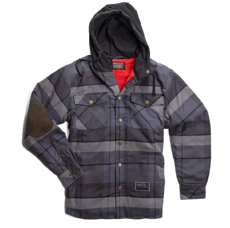 Troll Co. Men's Buford Snap-Front Hooded Flannel Jacket Hip Men's Urban