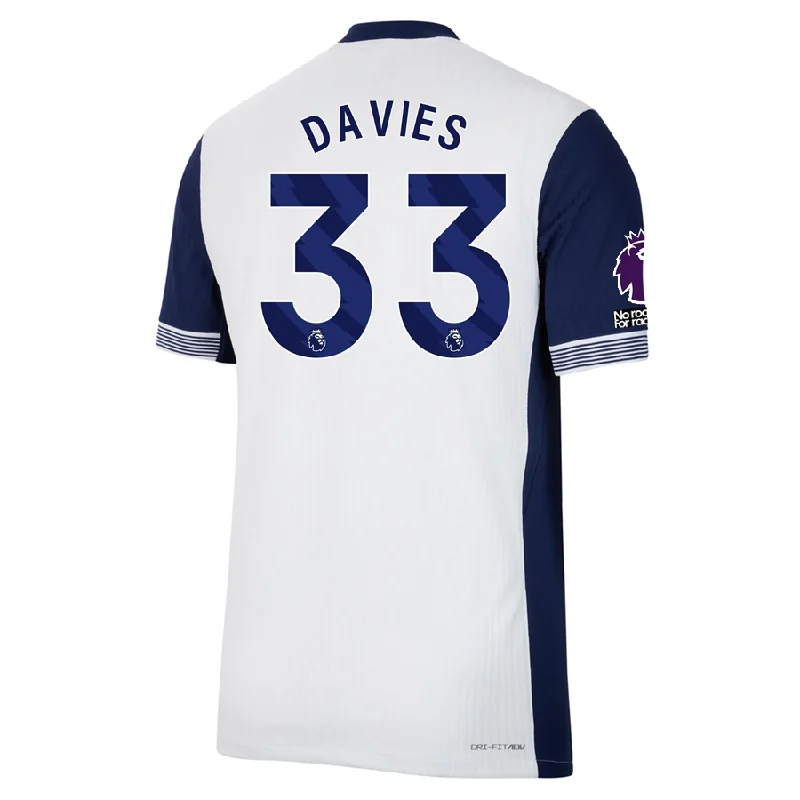 Nike Tottenham Authentic Ben Davies Home Jersey w/ EPL + No Room For Racism Patches 24/25 (White/Binary Blue) Traditional Men's Wool