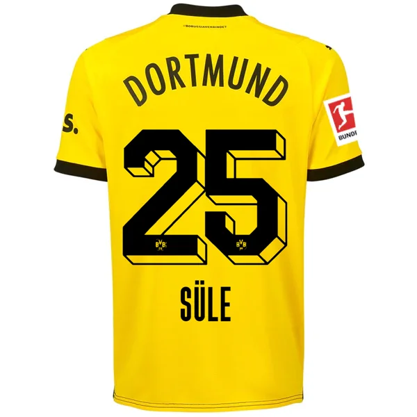 Puma Borussia Dortmund Sule Home Jersey w/ Bundesliga Patch 23/24 (Cyber Yellow/Puma Black) Casual Men's Short