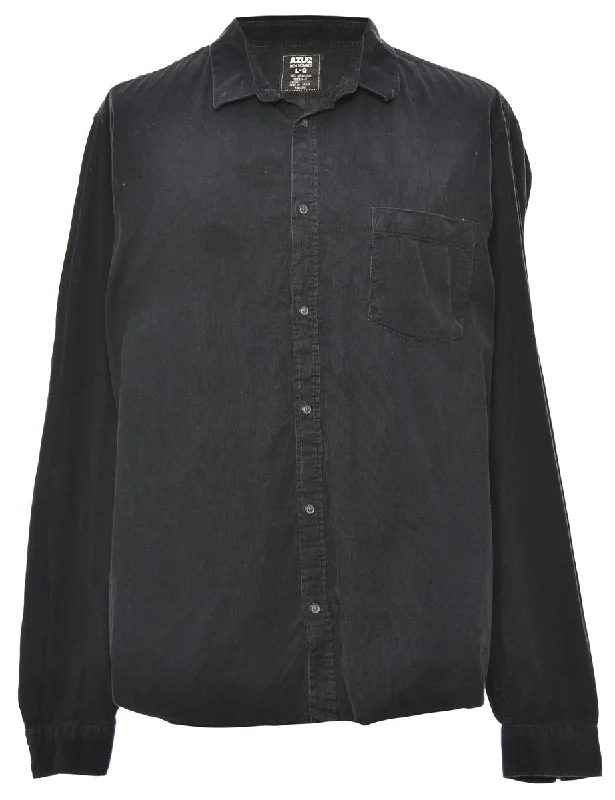 Corduroy Navy Classic Shirt - L Unique Men's Patch