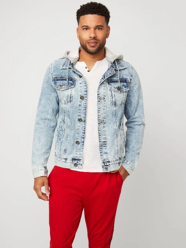 Harold Hooded Denim Jacket Youthful Men's Anime