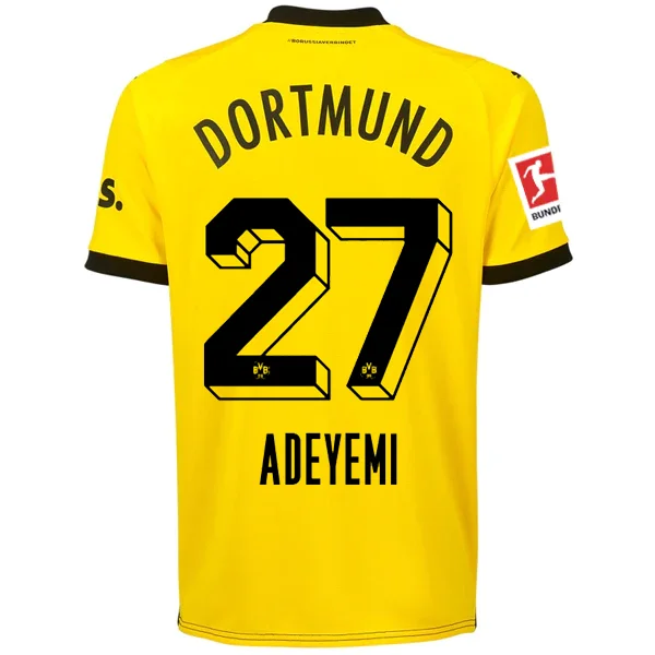 Puma Borussia Dortmund Karim Adeyemi Home Jersey w/ Bundesliga Patch 23/24 (Cyber Yellow/Puma Black) Classic Men's Pin