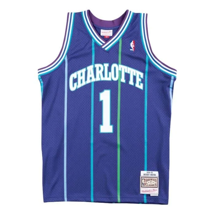 Mitchell&Ness Charlotte Hornets Alternate Jersey (Muggsy Bogues) Cozy Men's Sherpa