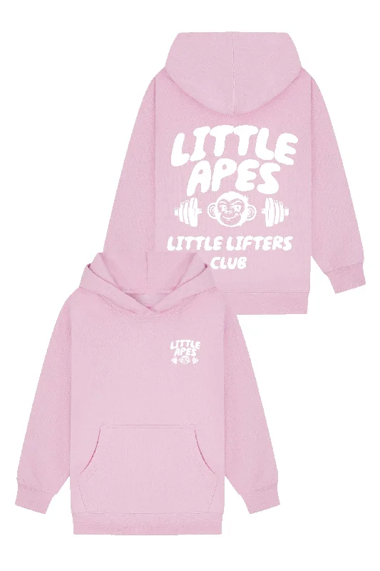 Little Apes Little Lifters Club Hoodie - Light Pink Polished Men's Satin