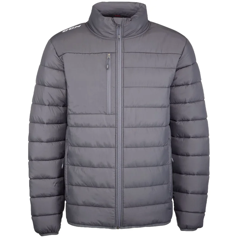 CCM Quilted Grey Winter Jacket Sleek Men's Metallic