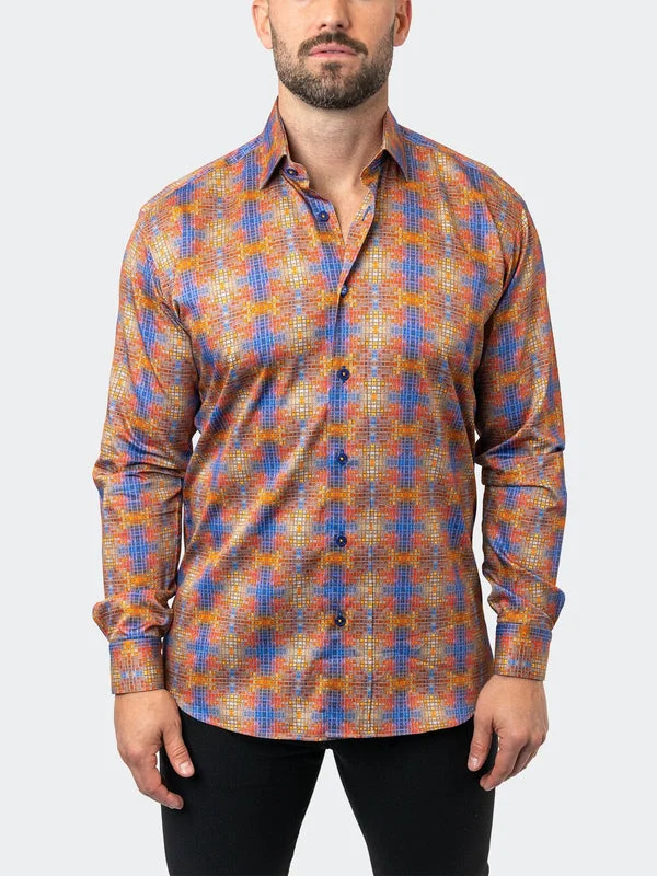 Maceoo Stretch Shirt | Fibonacci StretchCrossTile Multi Elegant Men's Cashmere