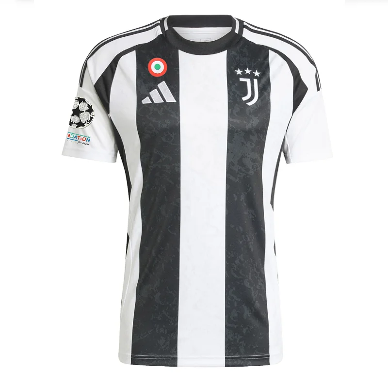 adidas Juventus Authentic Home Jersey w/ Champions League + Copa Italia Patches 24/25 (White/Black) Casual Men's Japanese 