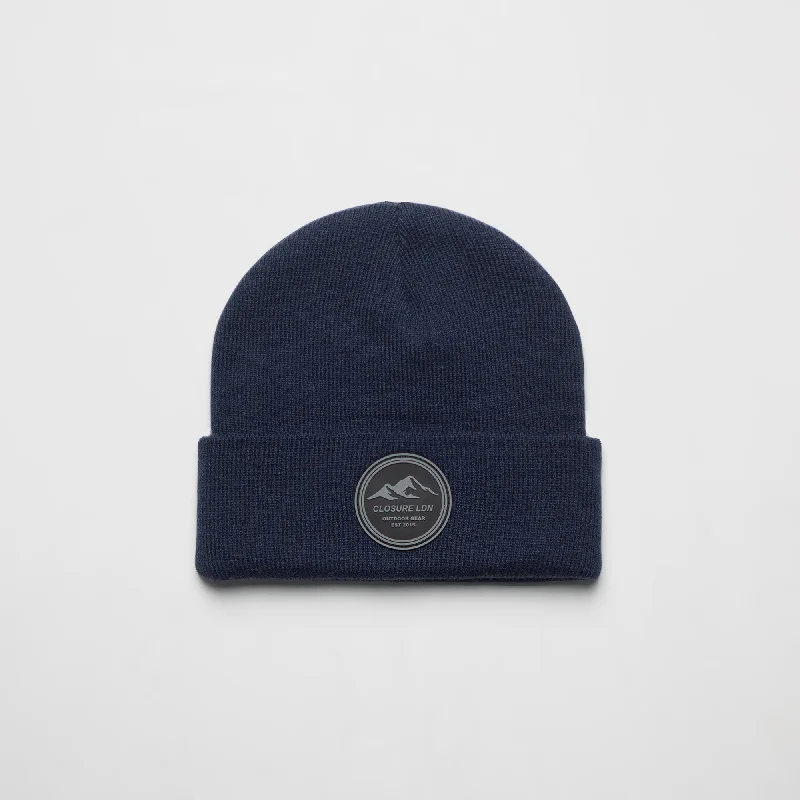 Outdoor Circle Badge Beanie | Navy Hip Men's Retro