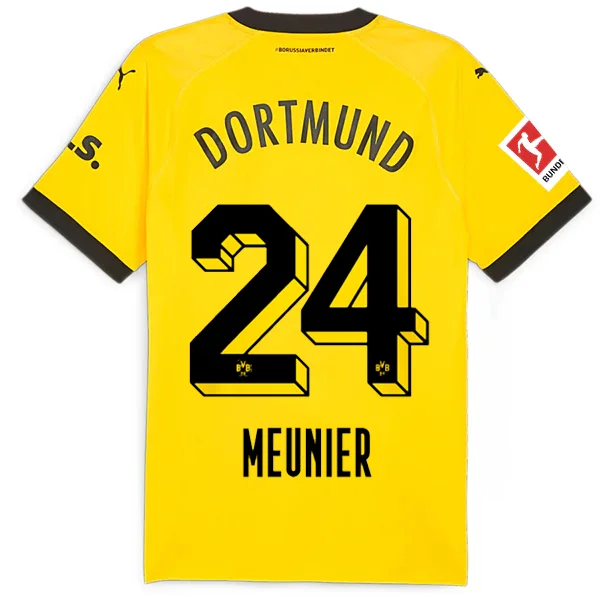 Puma Borussia Dortmund Authentic Meunier Home Jersey w/ Bundesliga Patch 23/24 (Cyber Yellow/Puma Black) Cool Men's Skate