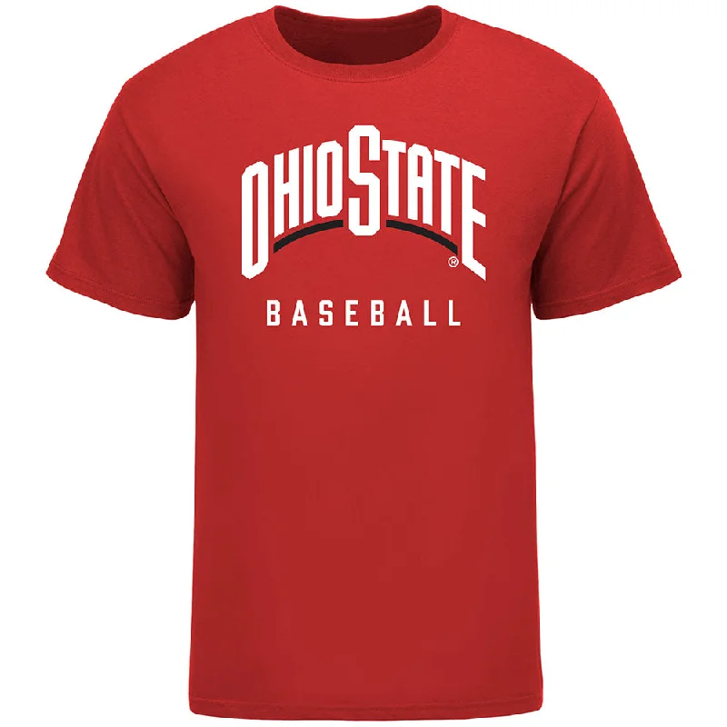 Ohio State Buckeyes Baseball Scarlet T-Shirt Hip Men's Retro