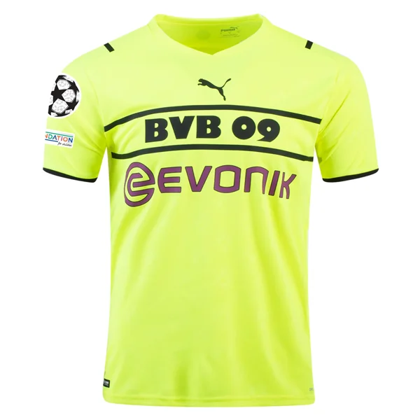 Puma Borussia Dortmund UCL Cup Jersey w/ Champions League Patches 21/22 (Safety Yellow/Puma Black) Confident Men's High