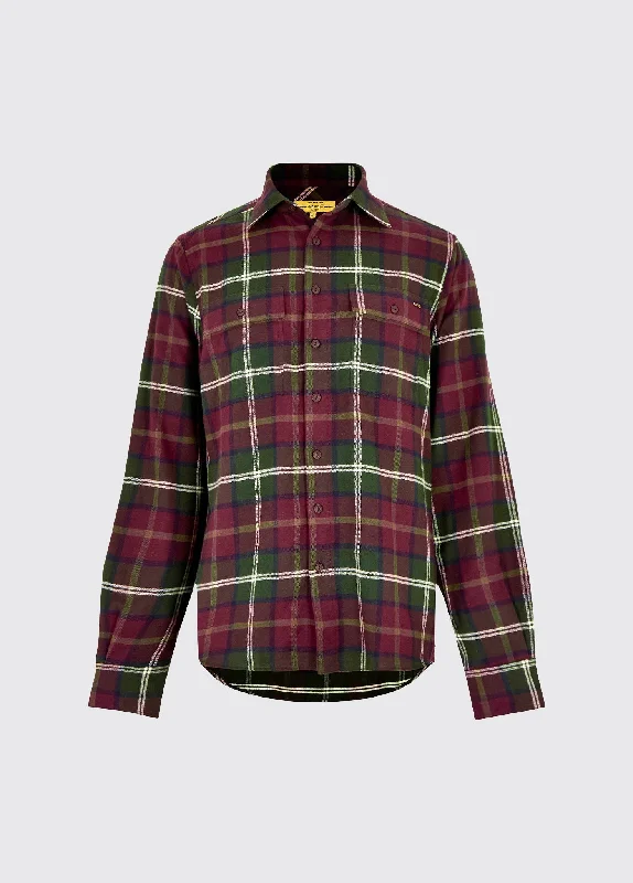 Shelbourne Check Flannel Shirt - Ox Blood Classic Men's Pin