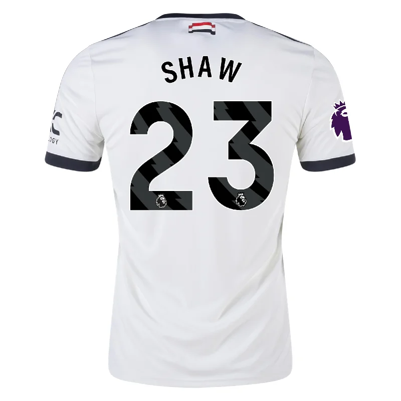 adidas Manchester United Luke Shaw Third Jersey w/ EPL Patch 24/25 (Off White) Rugged Men's Outdoor 