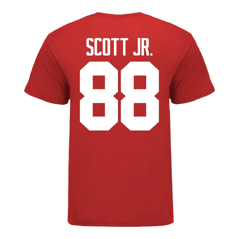 Ohio State Buckeyes #88 Gee Scott Jr. Student Athlete Football T-Shirt Dynamic Men's Glow