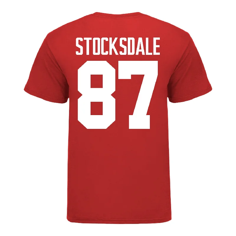 Ohio State Buckeyes #87 Reis Stocksdale Student Athlete Football T-Shirt Refined Men's European