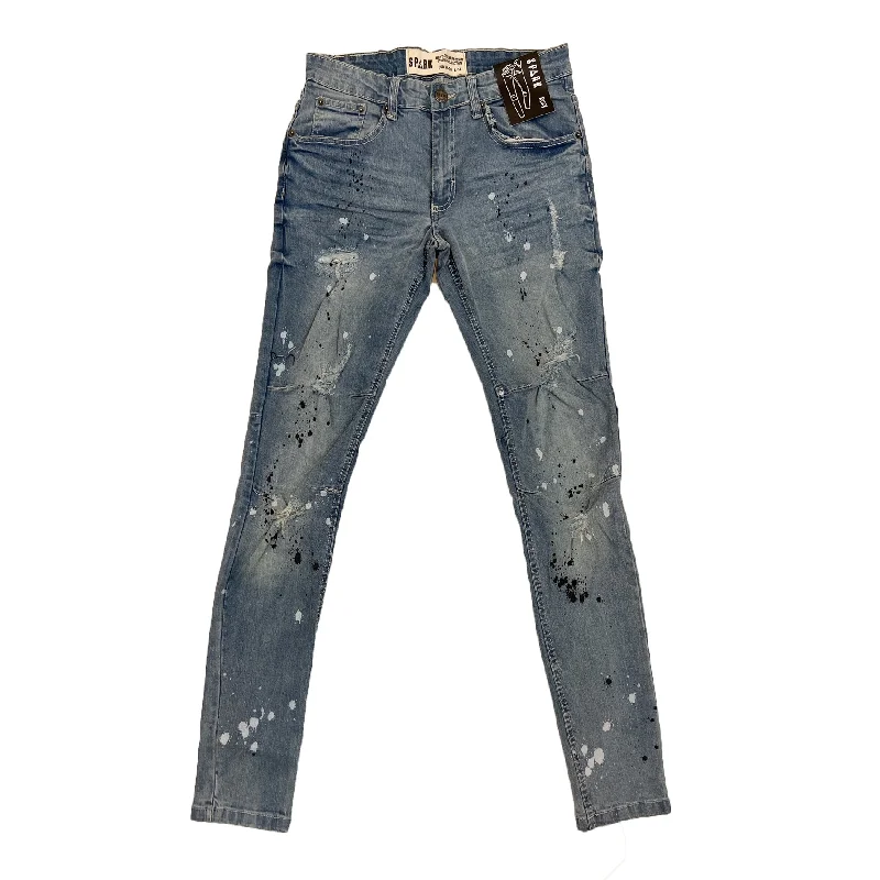 Spark Ripped Paint Jean (Light Blue) Bold Men's Statement