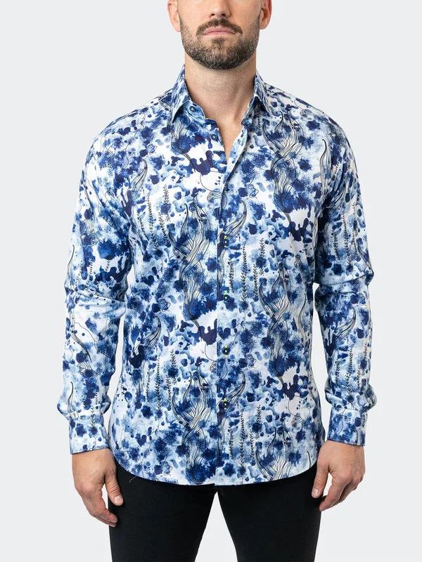 Maceoo Stretch Shirt | Fibonacci Atlantis Blue Cool Men's Skate