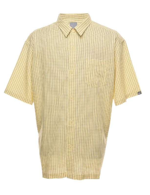 Pale Yellow Checked Shirt - XL Sophisticated Men's French