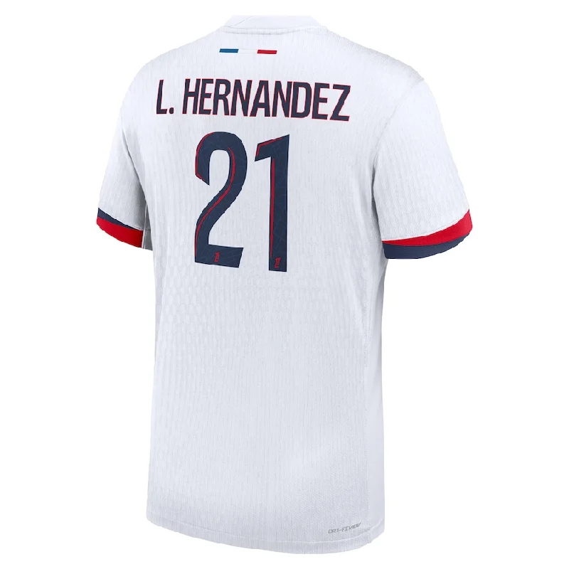 Nike Paris Saint-Germain Authentic Lucas Hernández Away Jersey 24/25 (White/Midnight Navy) Dynamic Men's High