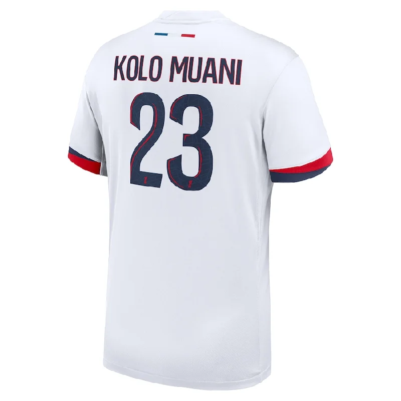 Nike Paris Saint-Germain Kolo Muani Away Jersey 24/25 (White/Midnight Navy) Artistic Men's Hand