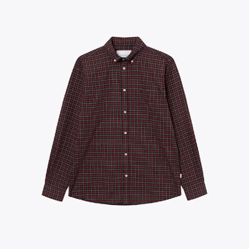 Kent Check Shirt (Red + Black) Modern Men's 