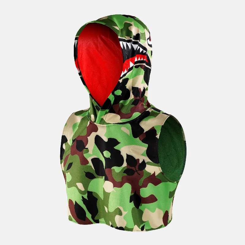 War Shark Jungle Football Crop Top Hoodie Elegant Men's Cashmere