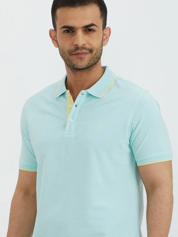 Men Solid Polo T-Shirt Cool Men's Distressed