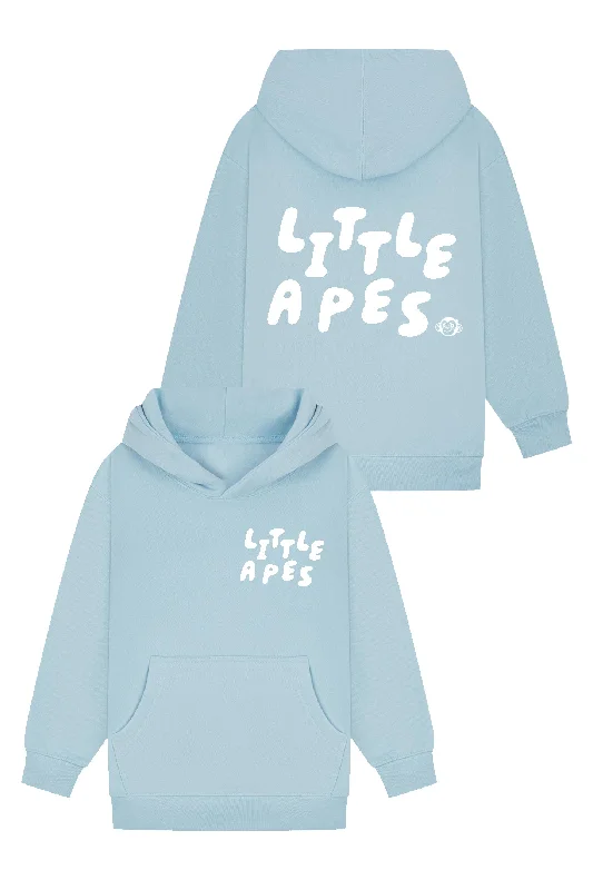 Little Apes Letters Hoodie - Light Blue Traditional Men's Wool