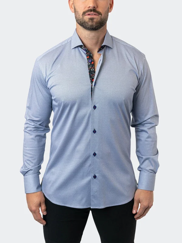 Maceoo Stretch Shirt | Einstein StretchParallel96 Blue Sharp Men's Italian