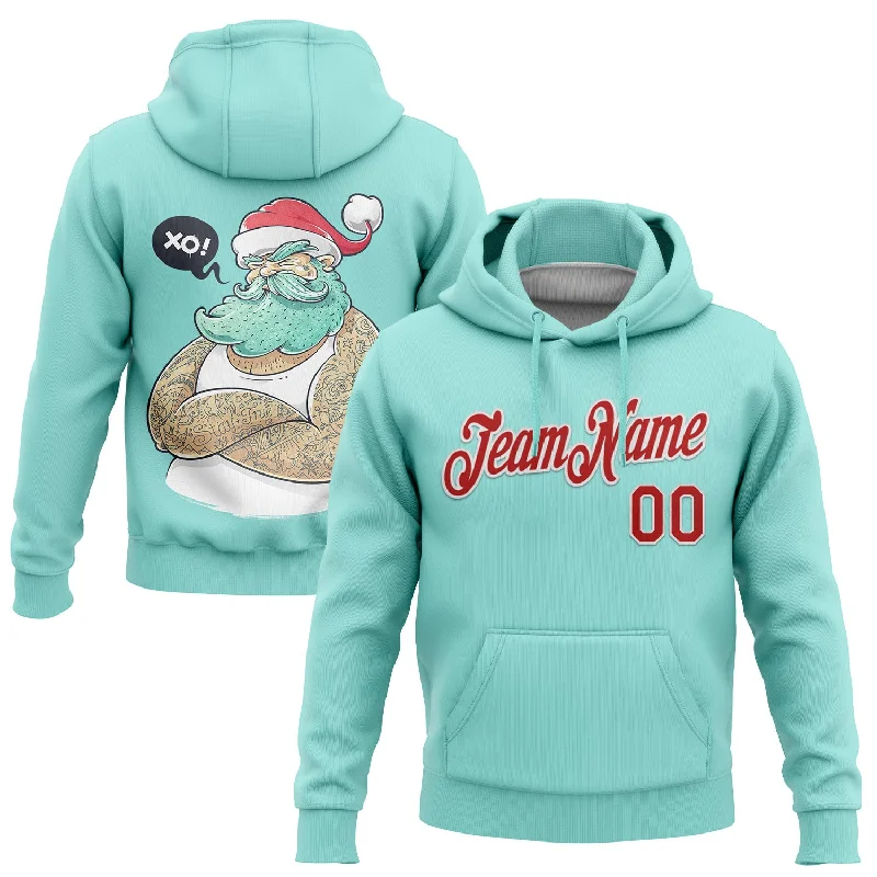 Custom Stitched Ice Blue Red-White Funny Christmas 3D Sports Pullover Sweatshirt Hoodie Dynamic Men's Moto