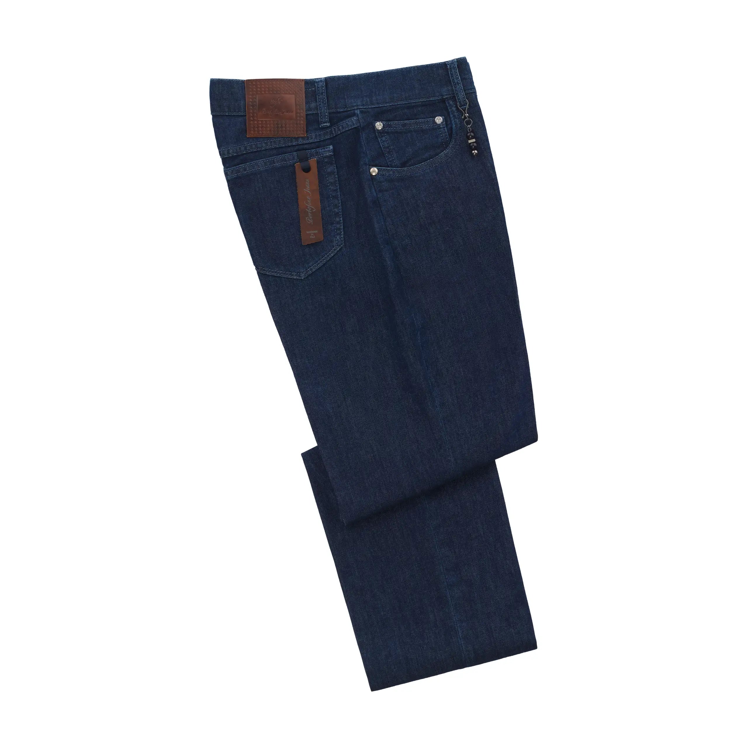 Regular-Fit Five-Pocket Jeans in Dark Blue Trendy Men's Oversized