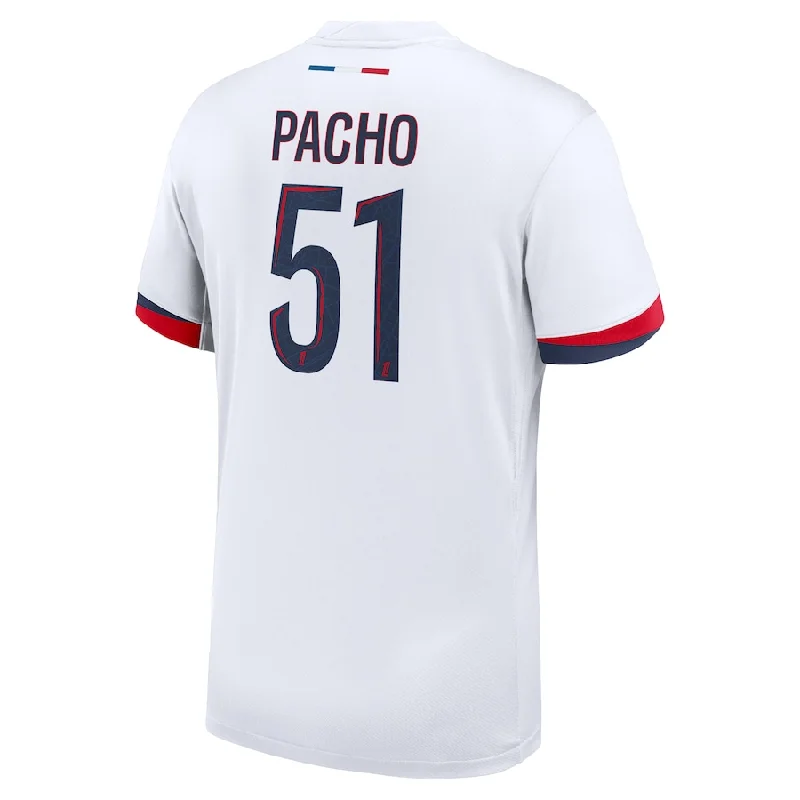 Nike Paris Saint-Germain Willian Pacho Away Jersey 24/25 (White/Midnight Navy) Tough Men's Military