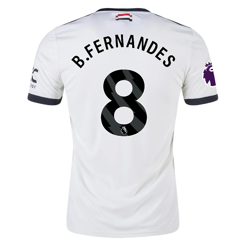 adidas Manchester United Bruno Fernandes Third Jersey w/ EPL Patch 24/25 (Off White) Sleek Men's Contemporary 