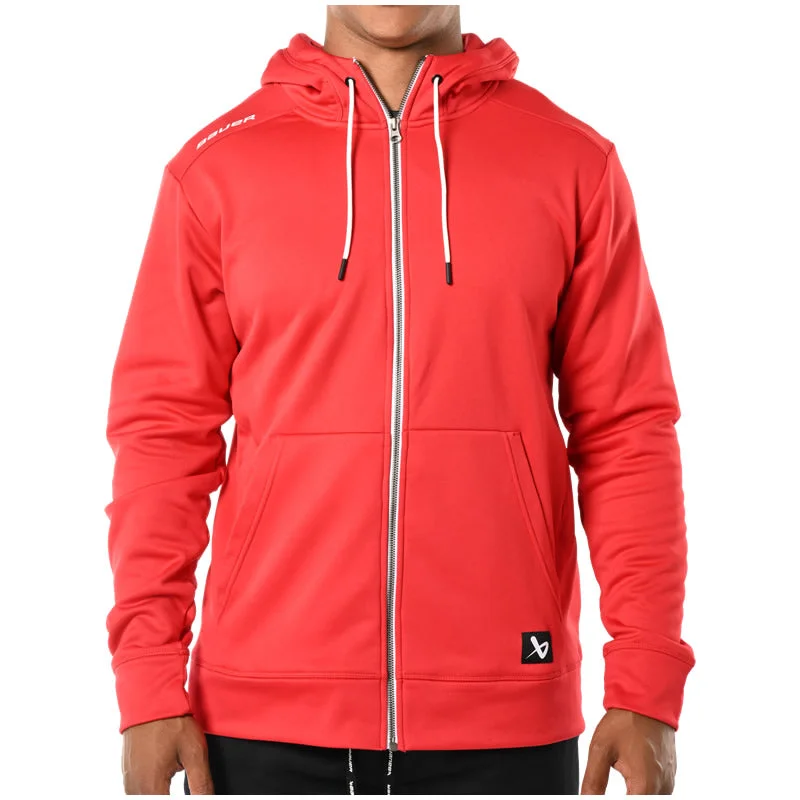 Bauer Team Fleece Red Zip Hoodie Gym