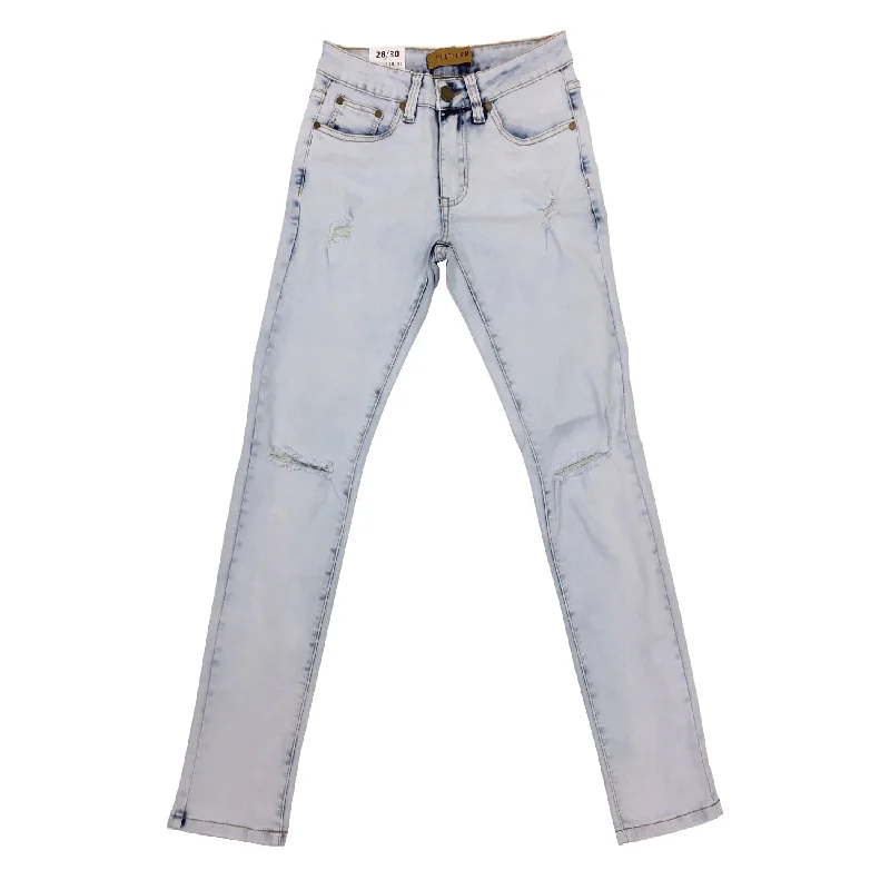 Platform Skinny Ripped Jean (Ice Blue) Organic