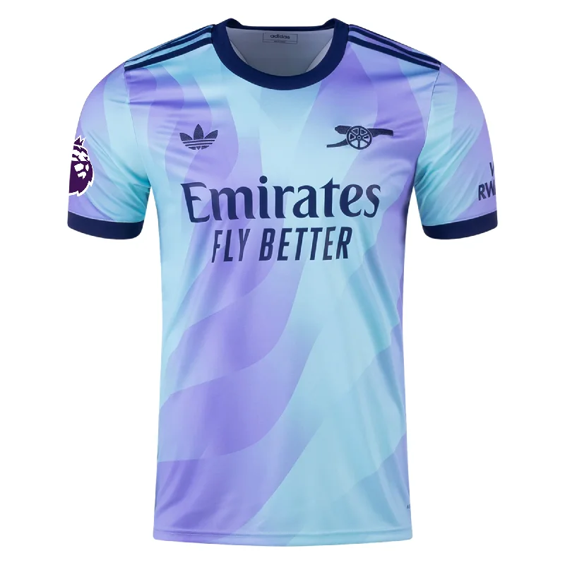 adidas Arsenal Third Jersey w/ EPL Patch 24/25 (Clear Aqua/Light Flash Purple) Edgy Men's Punk