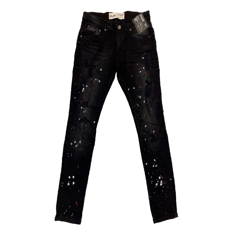 Spark Ripped Paint Jean (Black Sand) Street