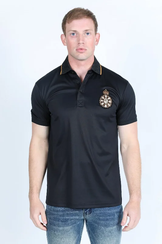 Mens Modern Fit Stretch Fashion Polo Vintage Men's 1970S Disco