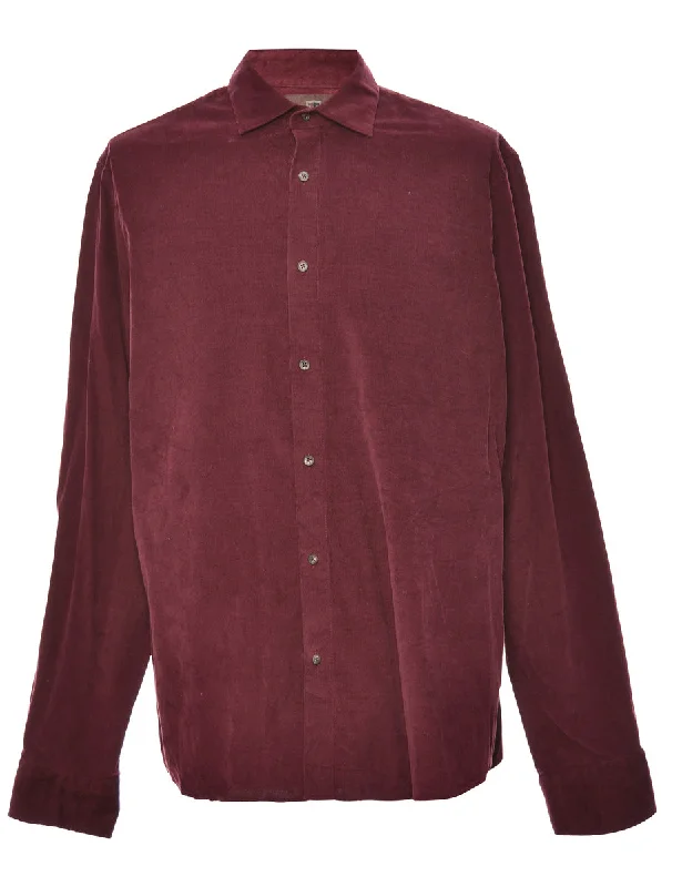 Corduroy Maroon Shirt - L Bold Men's Animal