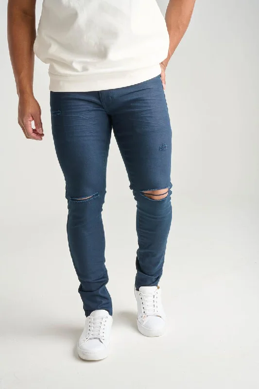 Spark Ripped Twill Jean (Navy) Masculine Men's Thick