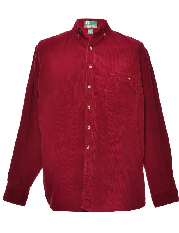 Corduroy Maroon Shirt - M Youthful Men's Anime