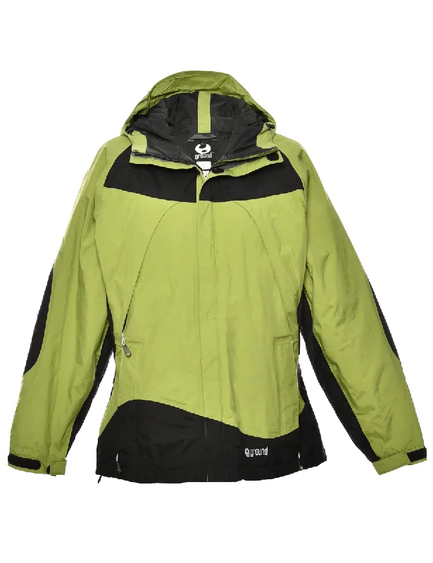 Green & Black Two-Tone Mountaineering Jacket - L Sophisticated Men's 